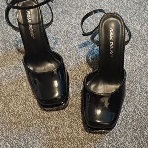 Public Desire Glossy Black Heels
